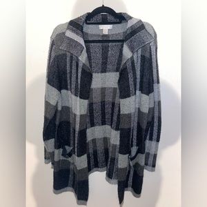Christopher & Banks Plaid Cardigan XL